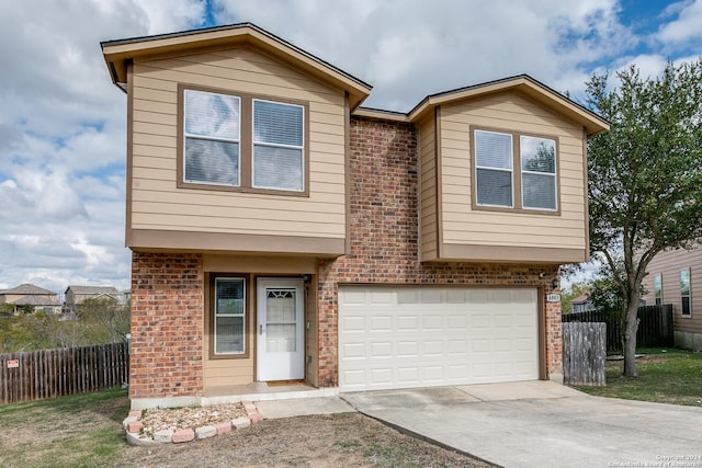 view of front of house with a garage