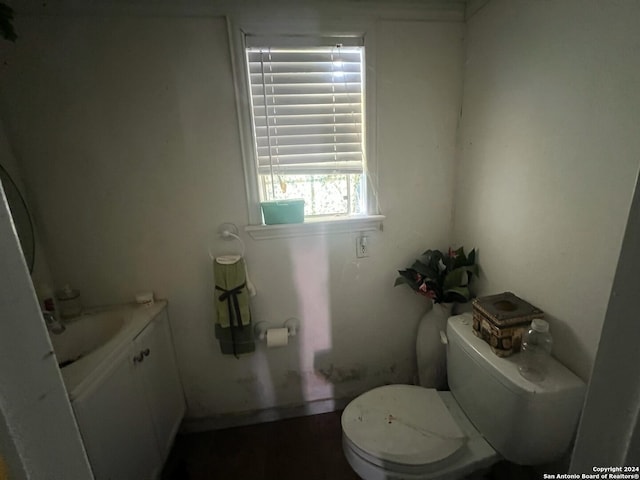 bathroom with vanity and toilet