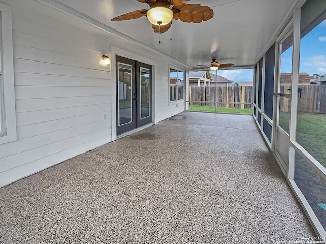 view of unfurnished sunroom