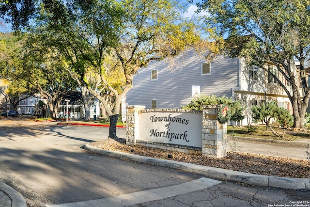 view of community sign