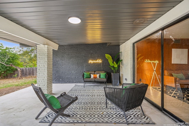 view of patio featuring outdoor lounge area