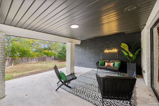 view of patio featuring an outdoor living space