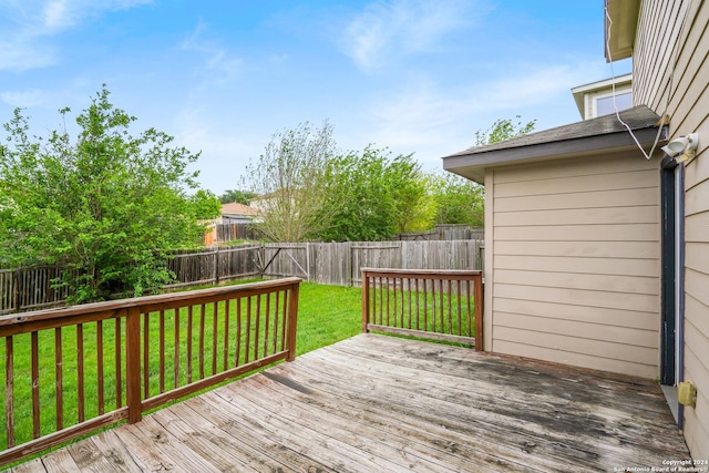 deck with a lawn