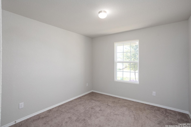 spare room featuring light carpet