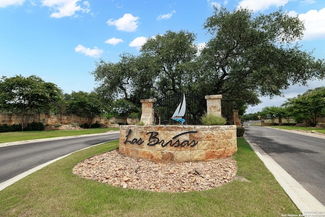 view of community sign