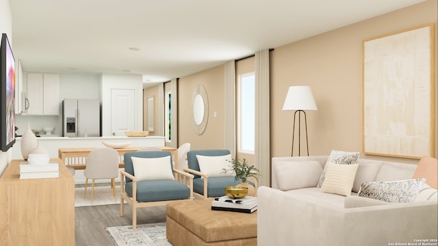 living room featuring hardwood / wood-style floors