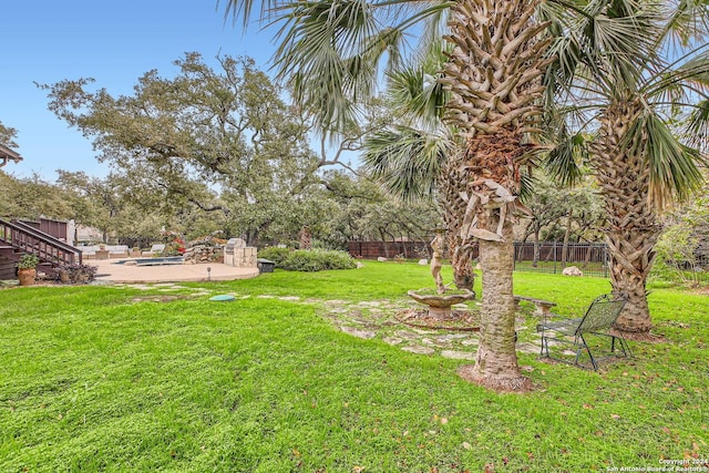 view of yard with a patio area