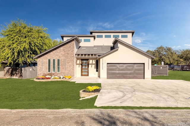 view of front of house featuring french doors and a front yard