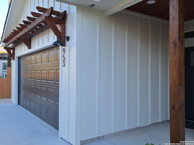 view of garage