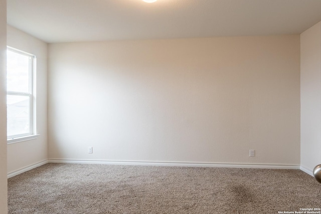 carpeted spare room featuring a wealth of natural light