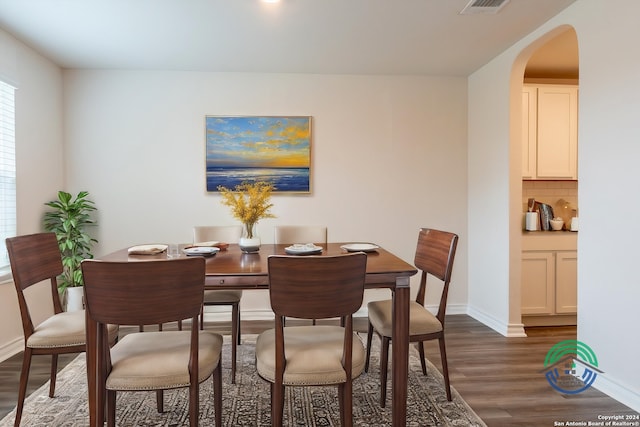 dining room featuring dark hardwood / wood-style floors