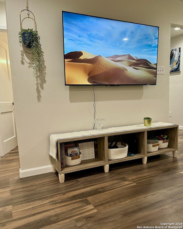 interior details featuring hardwood / wood-style flooring