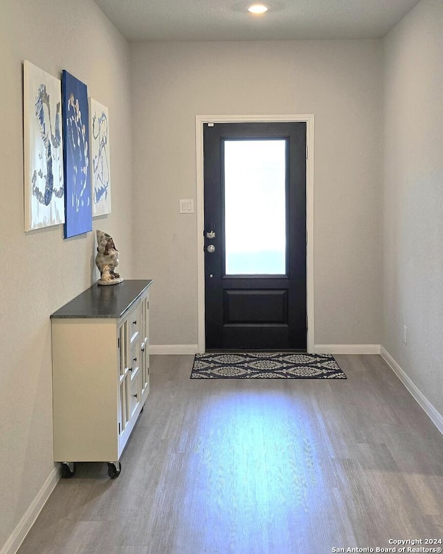 foyer featuring light wood-type flooring