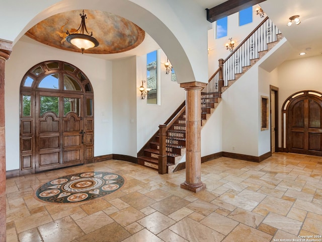 entrance foyer with a high ceiling