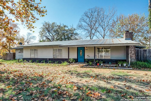 view of single story home