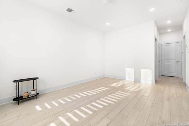 empty room with light wood-type flooring