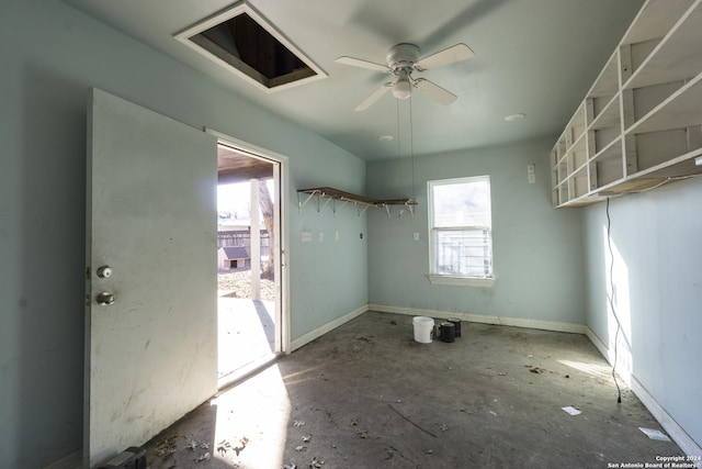 spare room featuring ceiling fan