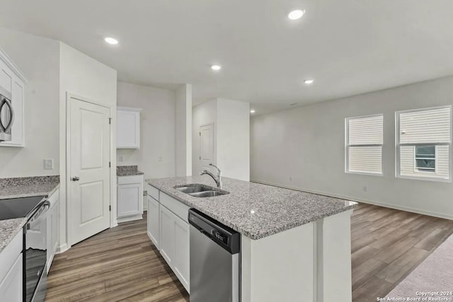 kitchen with white cabinetry, sink, and appliances with stainless steel finishes