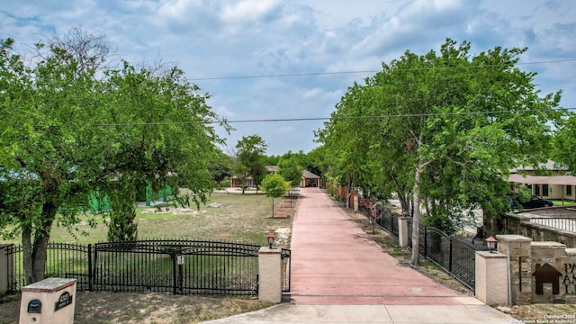 view of community featuring a yard