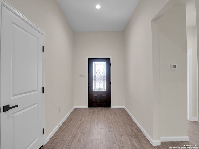 entryway featuring light wood-type flooring