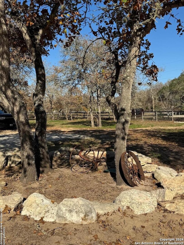 view of yard with a rural view