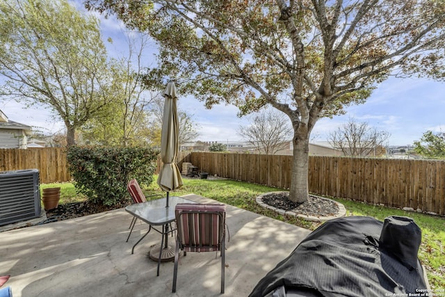 view of patio featuring central AC