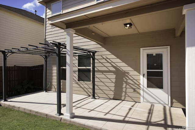 view of patio / terrace featuring a pergola