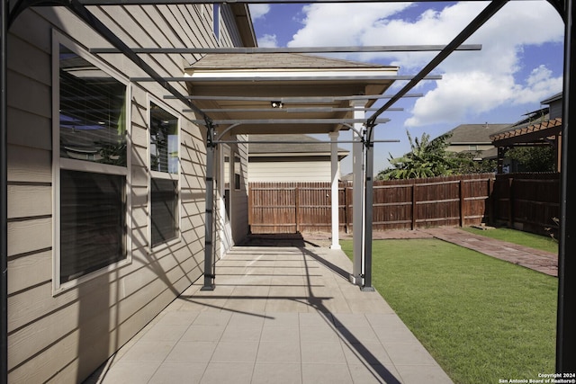 view of patio with a pergola