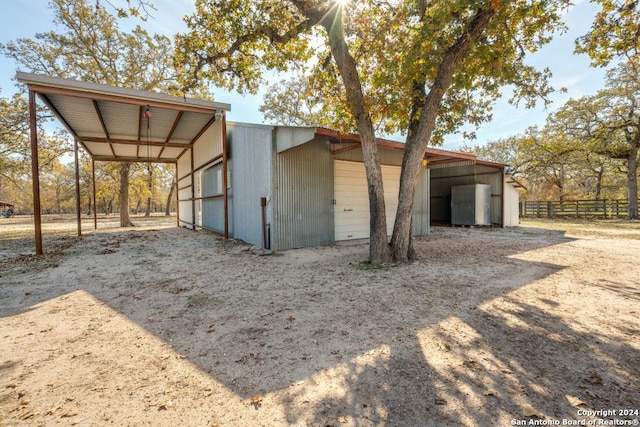 exterior space with an outdoor structure