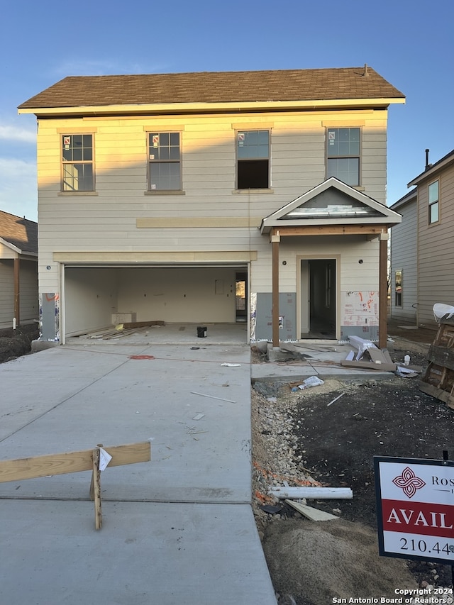 view of front of home featuring a garage