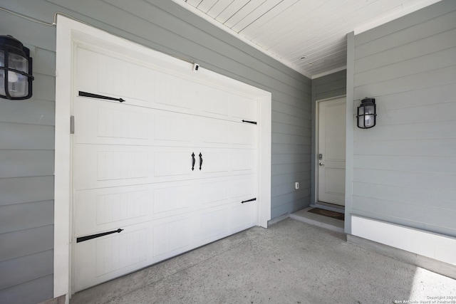 view of garage