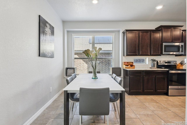 view of tiled dining room