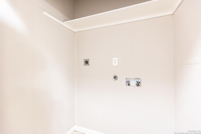 laundry area featuring electric dryer hookup and hookup for a washing machine