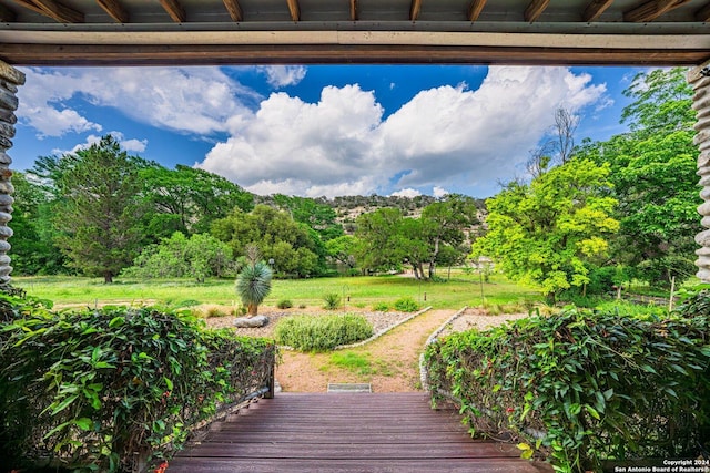 exterior space with a yard