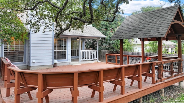 wooden terrace with a sunroom