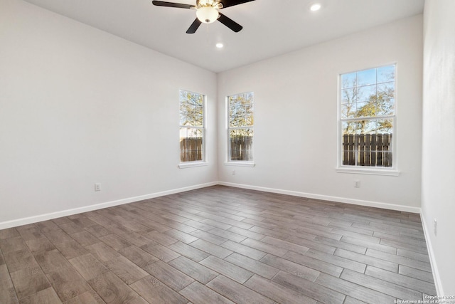 spare room featuring ceiling fan