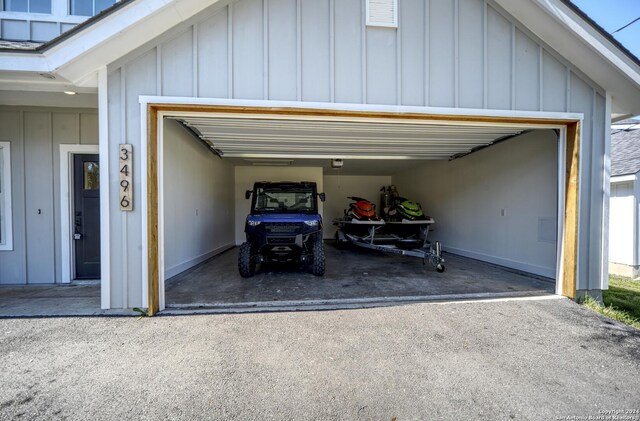 view of garage