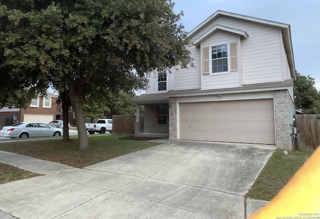 view of property featuring a garage