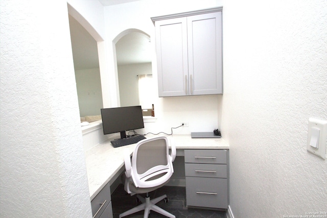 home office featuring built in desk