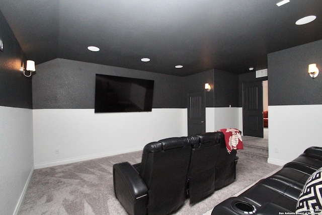 view of carpeted home theater