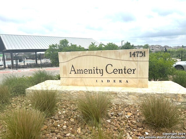 view of community sign