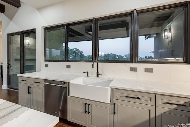 interior space featuring exterior kitchen and sink