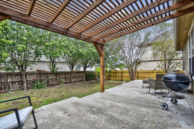 view of patio / terrace featuring a pergola