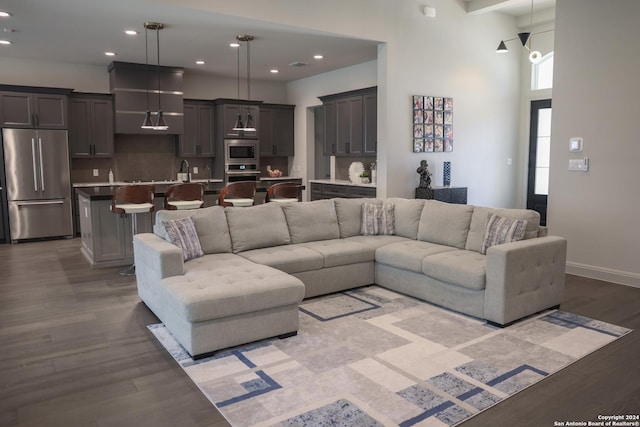 living room featuring light hardwood / wood-style floors