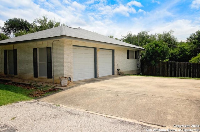 view of garage