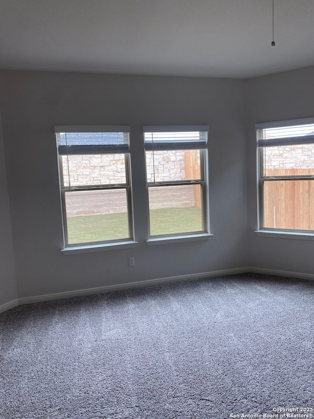 carpeted spare room featuring a healthy amount of sunlight