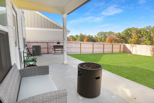 view of patio / terrace featuring central AC unit