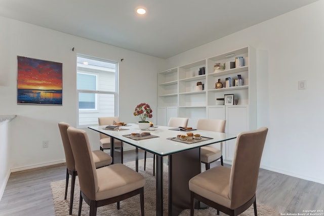 dining area featuring light hardwood / wood-style flooring