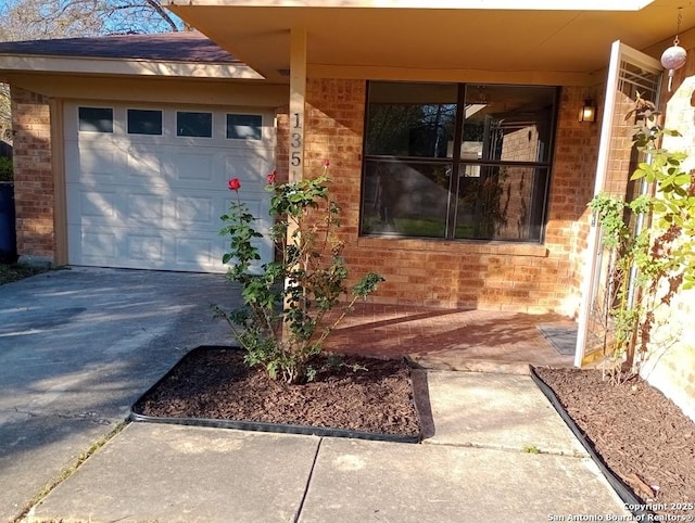 entrance to property with a garage