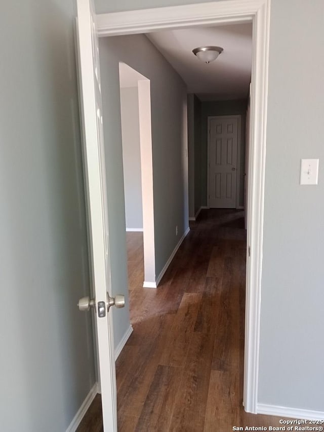 hall featuring dark hardwood / wood-style flooring